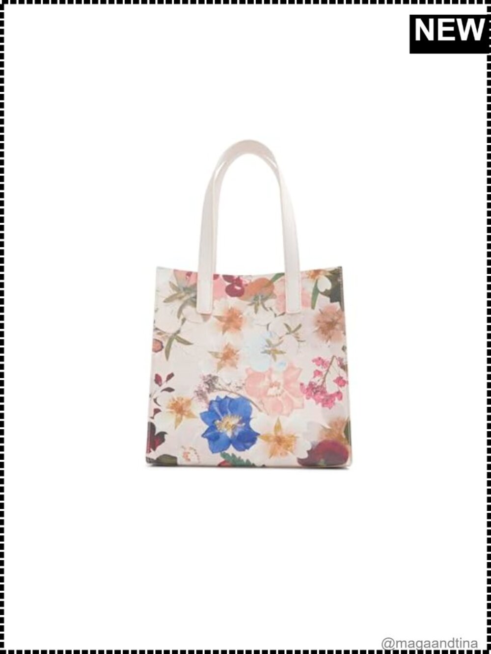 Ted Baker Icon Tote Bag Polyurethane Structured Flap Everyday Work Weekend